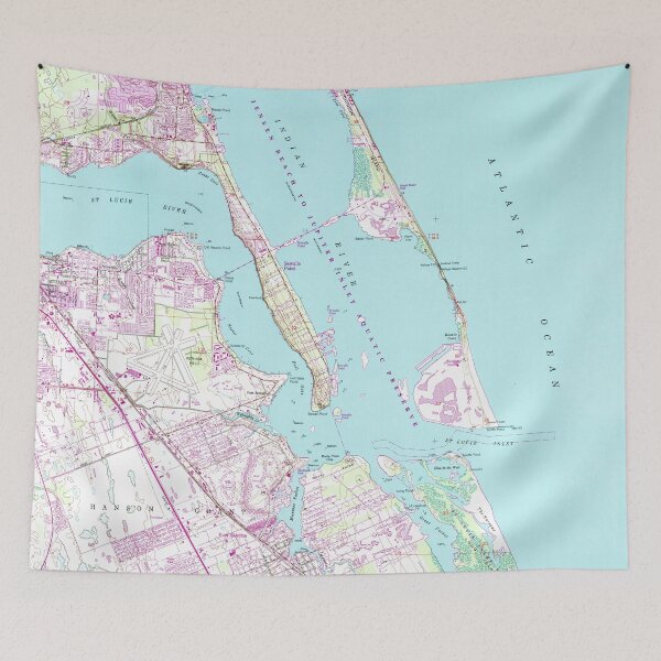 Item preview, Vintage Map of Port St Lucie Inlet (1948) designed and sold by BravuraMedia.