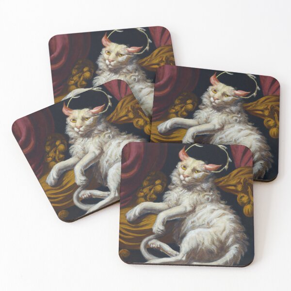 Item preview, Pan the Cat, lounging in gold and crimson (Baroque) designed and sold by thecatandkettle.