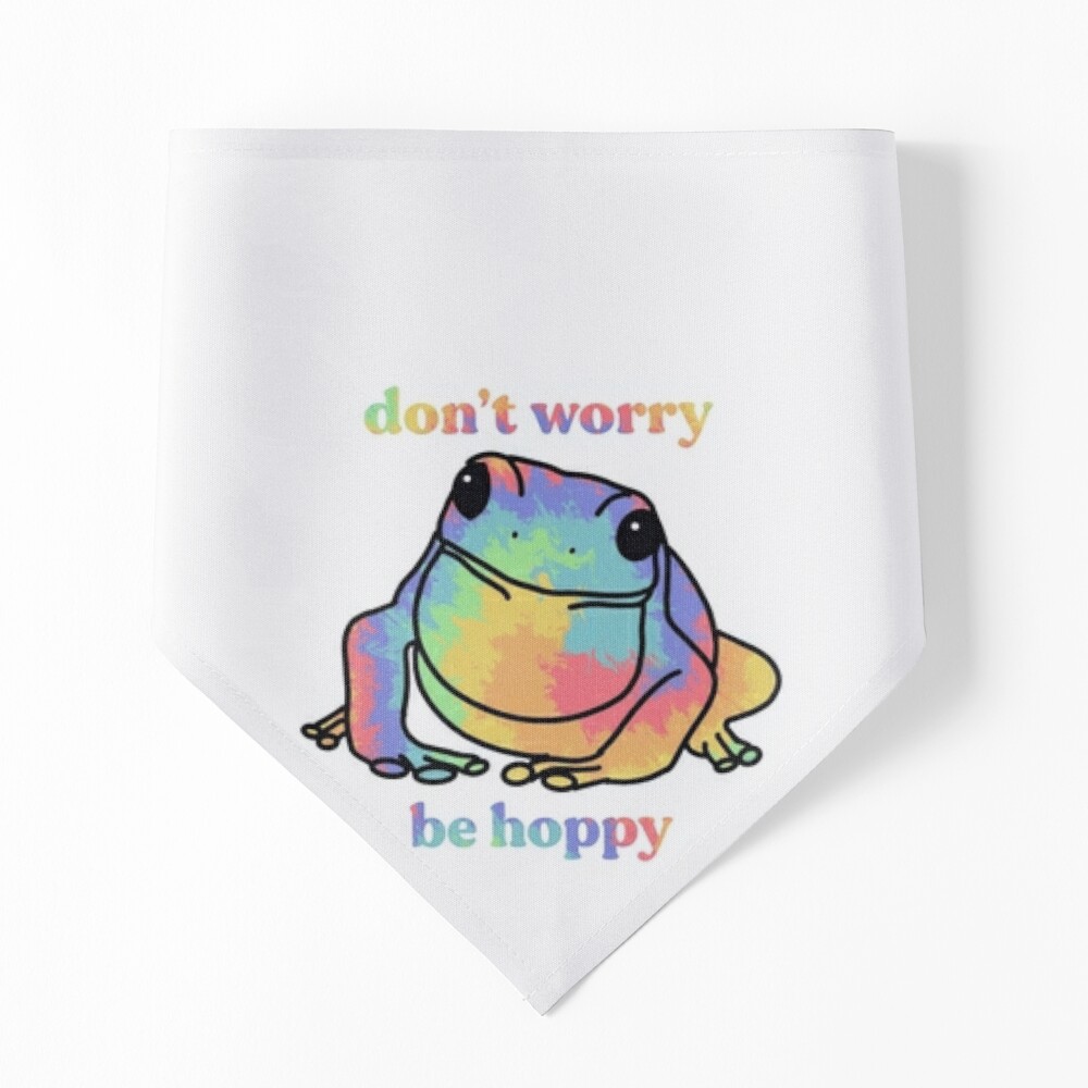 don't worry be hoppy frog rainbow tie-dye Sticker for Sale by  JuneNostalgia