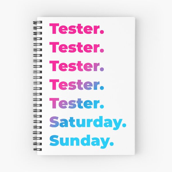 Item preview, Tester work week designed and sold by SVPOD.