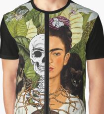 Frida Kahlo - Self Portrait (1940) Skeleton Version Graphic T-Shirt
