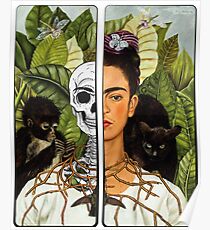Frida Kahlo - Self Portrait (1940) Skeleton Version Poster