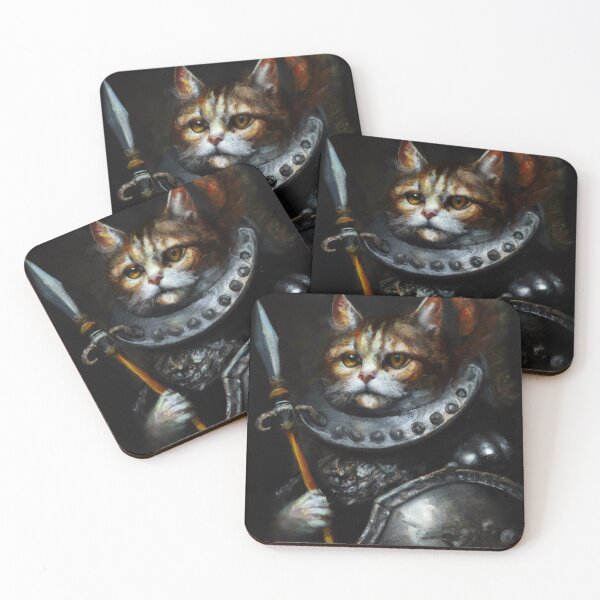 Item preview, Sancho the Cat, with armor and spear (Baroque) designed and sold by thecatandkettle.