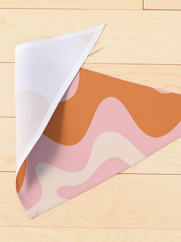 Alternate view of Liquid Swirl Retro Modern Abstract Pattern in Orange Pink Cream Pet Bandana