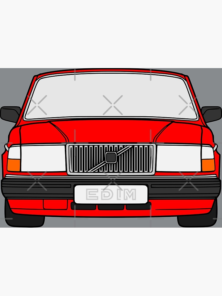 Volvo 240 waterfall grill red color | Photographic Print