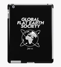 Flat Earth, Global Flat Earth Society, funny parody Distressed Shirt. iPad Case/Skin