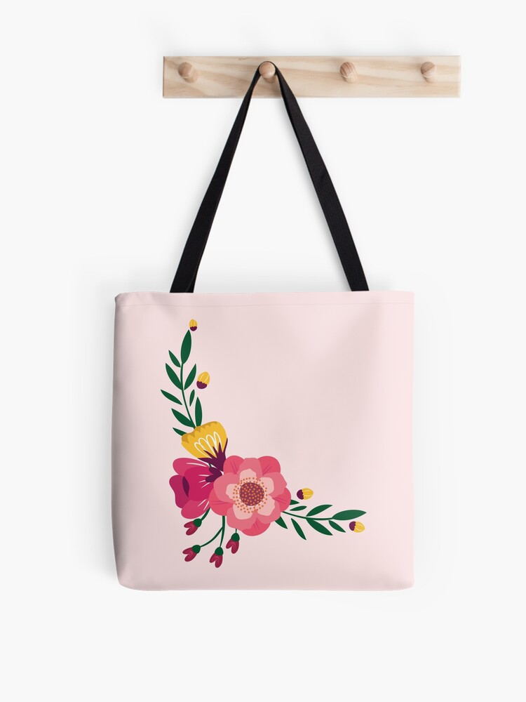 June Birth Flower Canvas Tote Bag; Rose Tote Bag – Keenie Designs