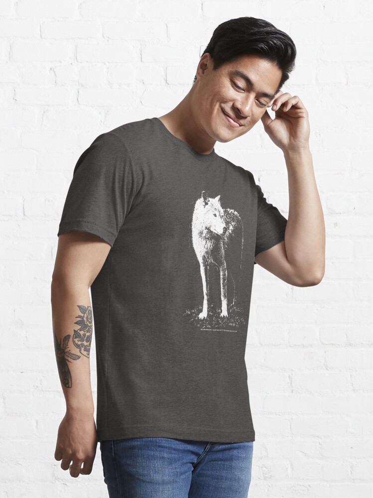 Thumbnail 3 of 7, Essential T-Shirt, Grandmother white wolf in pen + ink designed and sold by drumweaver.
