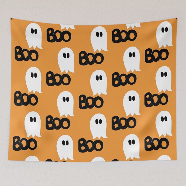 Item preview, Cute ghost cartoon with BOO text orange frame designed and sold by AngelDawnDesign.