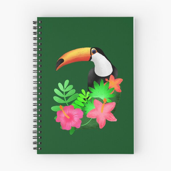 Item preview, Toucan and tropical flowers designed and sold by JessCarrsArt.
