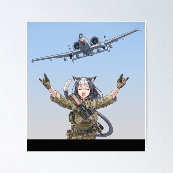 Vista previa del artículo con la obra «CAT GIRL A-10 THUNDERBOLT "BRRRT"», diseñado y vendido por JeniBoyleg.
