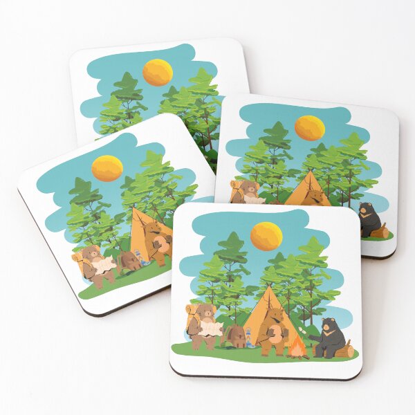 Item preview, Bear and friends camping designed and sold by creativefun22.