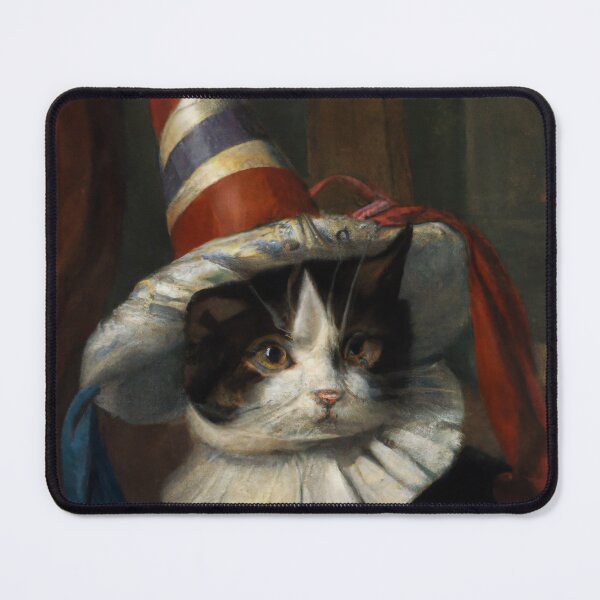 Item preview, Laurel the Cat, in fancy striped hat (Romanticism) designed and sold by thecatandkettle.