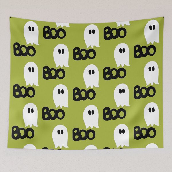 Item preview, Cute ghost cartoon with BOO text green frame designed and sold by AngelDawnDesign.