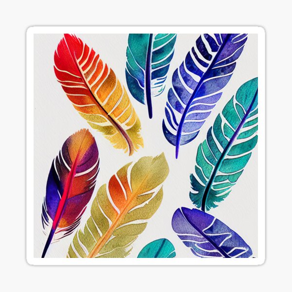 Feathers watercolor  Sticker