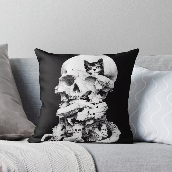 Item preview, Decaying Skulls with Kitten designed and sold by sixblackroses.