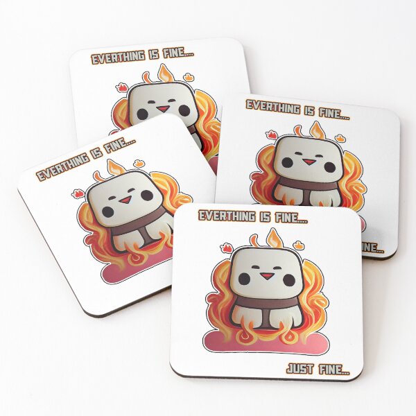 Item preview, Everything is Fine... Just Fine Roasting Marshmello designed and sold by TheFoxyWolfShop.