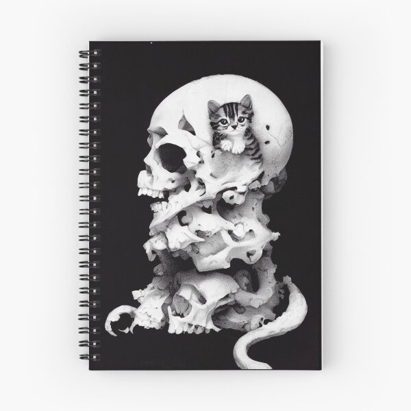 Item preview, Kitten in Decaying Skull 2 designed and sold by sixblackroses.