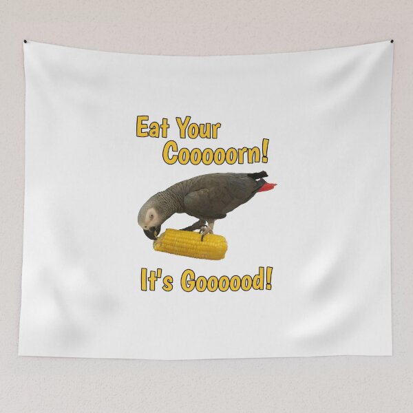 Item preview, Eat Your Corn- Einstein Parrot African Grey Parrot designed and sold by einsteinparrot.
