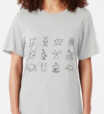 Wissenschaftslinie Icons Slim Fit T-Shirt