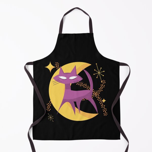 Item preview, Atomic Cat in Moon Mid-Century Modern Halloween Scene designed and sold by ksrogersdesigns.