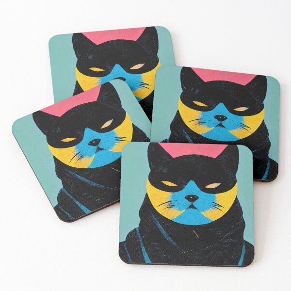 Item preview, Ninja Cat Pop Art 5 designed and sold by AiBroughtToLife.