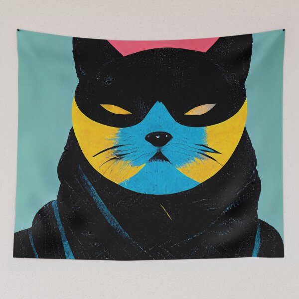 Item preview, Ninja Cat Pop Art 5 designed and sold by AiBroughtToLife.