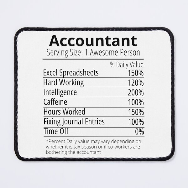 Item preview, accountant Nutrition Nutritional Facts Funny designed and sold by Olivergifts.