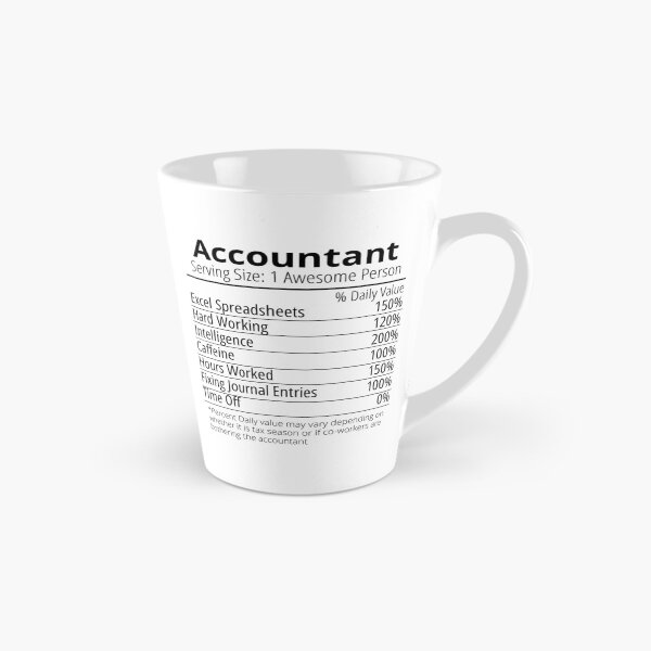 Item preview, accountant Nutrition Nutritional Facts Funny designed and sold by Olivergifts.