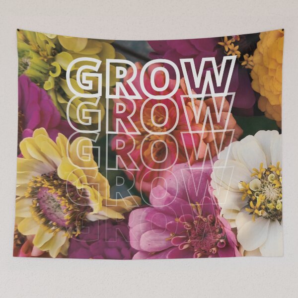 Item preview, GROW (above) - Fancy Vintage Colorful Flowers designed and sold by AliceSLee.