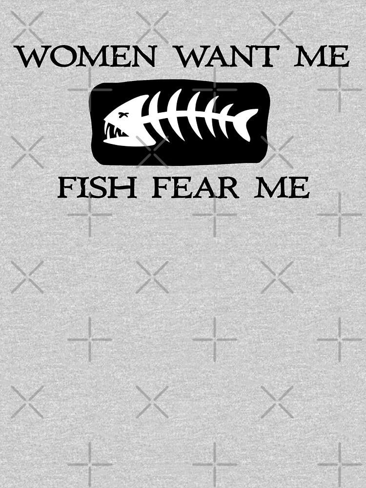 Women Want Me Fish Fear Me Fishing Mens Graphic Tank Top, White, X-Large