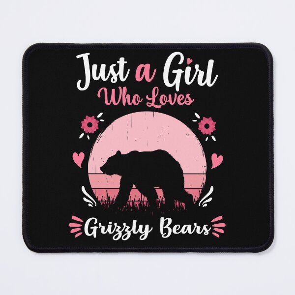 Item preview, Just A Girl Who Loves Grizzly Bears Pink Retro Vintage gift idea designed and sold by HN-ART.