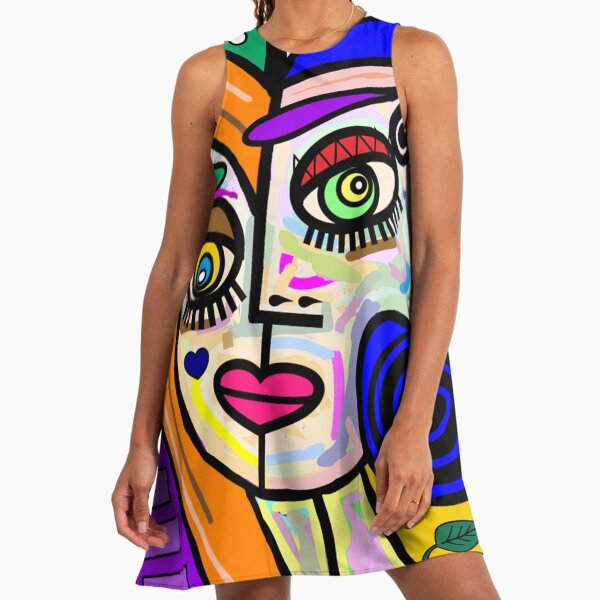 Funky Ladies Abstract Face No 2" A-Line Dress for Sale by jantulov | Redbubble Funky Ladies Abstract Face No 2" A-Line Dress for Sale by jantulov | Redbubble