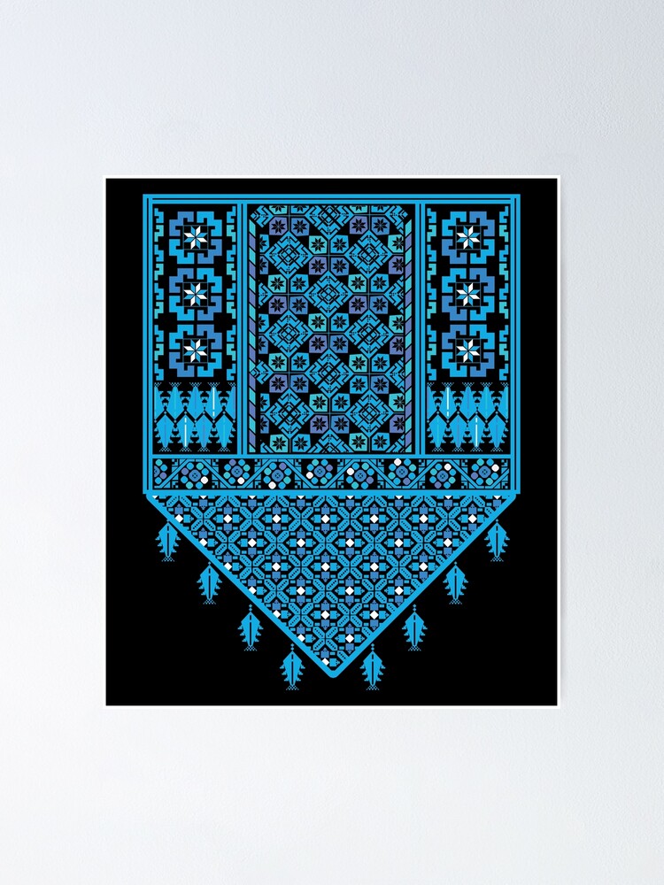 Palestinian Tatreez Sampler Shades of Blue Cross Stitch 