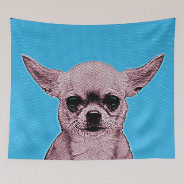 Item preview, Chihuahua in Warhol Pop Art Lithograph (Blue Background) - Print / Home Decor / Wall Art / Poster / Gift / Birthday / Chihuahua Lover Gift / Animal print Canvas Print designed and sold by Furry And  Purry.