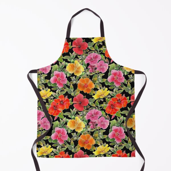 Artikelvorschau, Hibiskusgarten auf Schwarz entworfen und verkauft von MarcyBrennanArt.