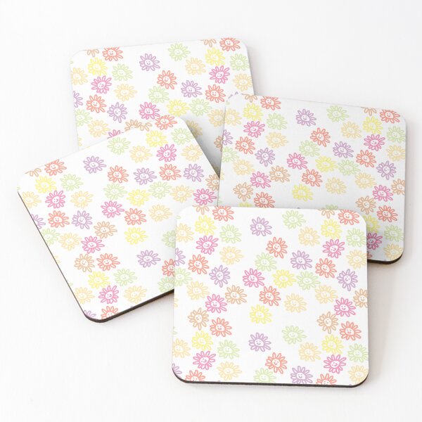 Item preview, Pastel Daisy Flowers Smiley Face Pattern designed and sold by ellenhenry.