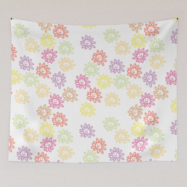Item preview, Pastel Daisy Flowers Smiley Face Pattern designed and sold by ellenhenry.