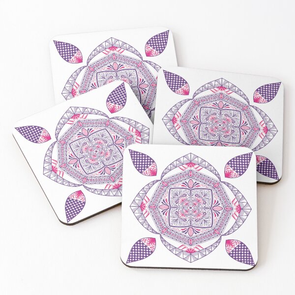 Artikelvorschau, Rosa und lila Mandala entworfen und verkauft von DrivnbyArtStore.