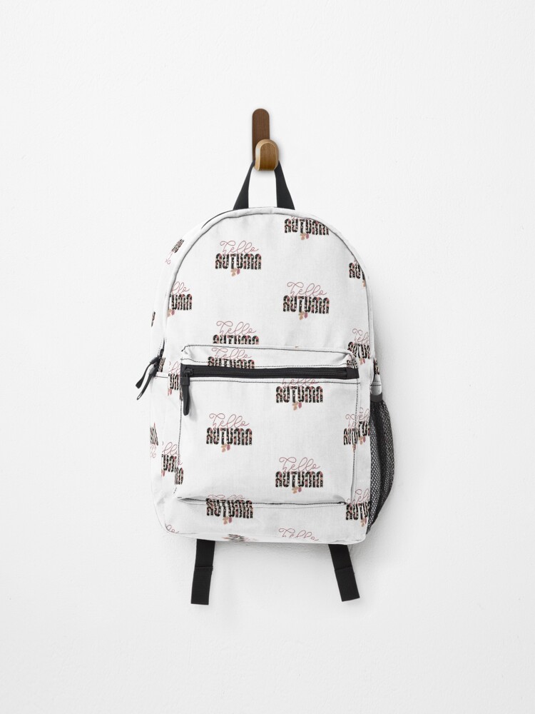 Thumbnail 1 of 3, Backpack, Hello Autumn Typography designed and sold by HappyLifeCreate.