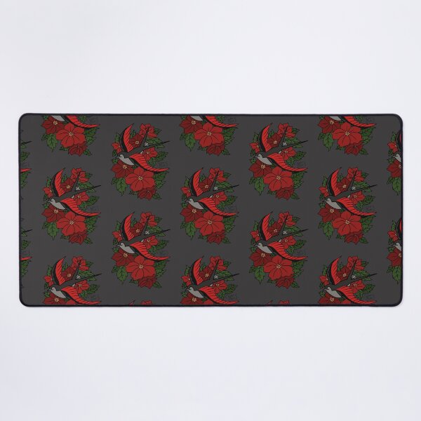 Item preview, Swallow in flowers tattoo (Gothic Colour) designed and sold by Psych0S1ren.