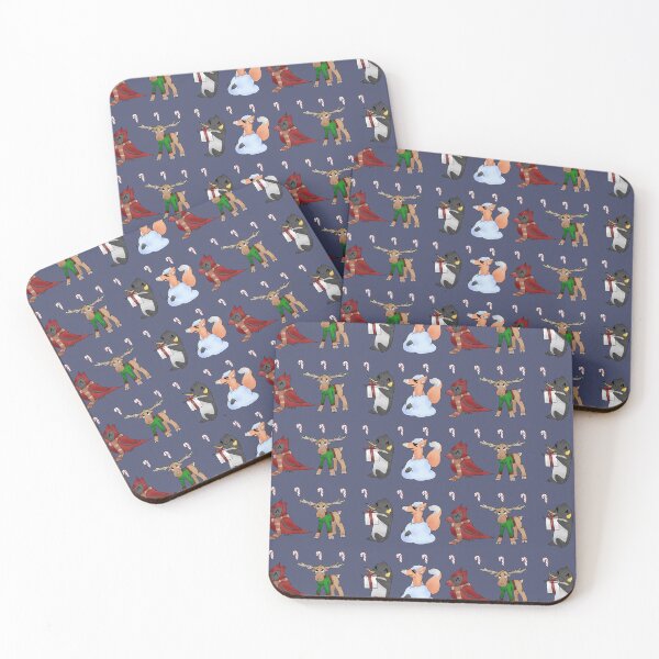 Item preview, Christmas Holiday Friends Penguin Fox Cardinal Reindeer Pattern designed and sold by nhitori.