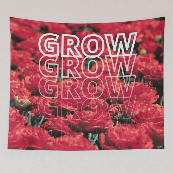 Item preview, GROW (above) - Bold, Red Field of Flowers designed and sold by AliceSLee.