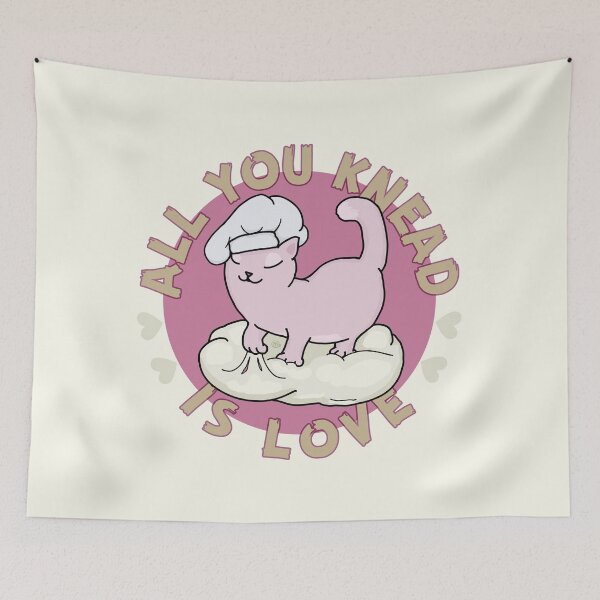 Item preview, Kneading Cat Biscuit Chef - Cat Food Pun designed and sold by ViewerEqualsPhoton.