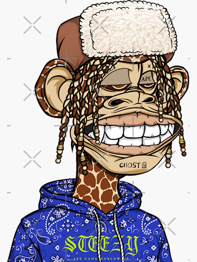 "NFT monkey like travis scott Bored Ape Yacht Club" Sticker for Sale by