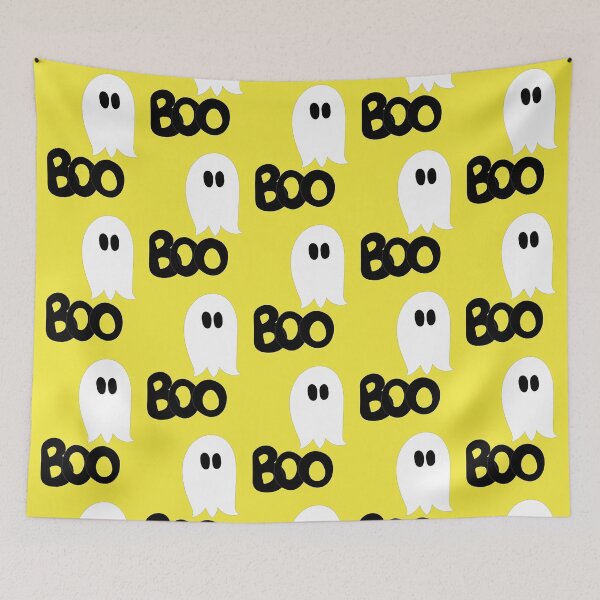 Item preview, Cute ghost cartoon with BOO text yellow frame designed and sold by AngelDawnDesign.