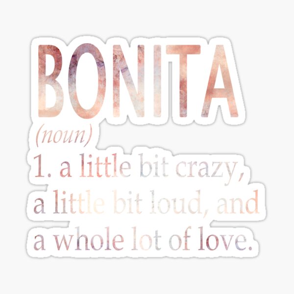"Bonita Girl Name Definition" Sticker for Sale by Billieerag Redbubble
