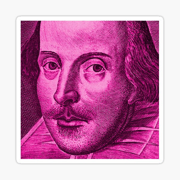 Item preview, Shakespeare Droeshout Engraving Portrait - Hot Pink Version designed and sold by Styled Vintage.