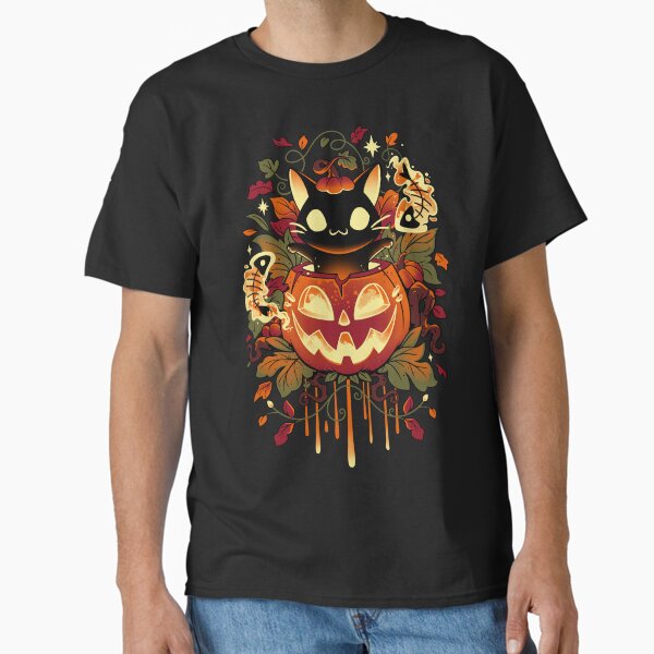 Item preview, Autumn Tricks - Halloween Black Cat and Pumpkin designed and sold by Snouleaf.