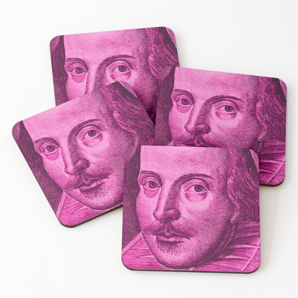 Item preview, Shakespeare Droeshout Engraving Portrait - Hot Pink Version designed and sold by Styled Vintage.
